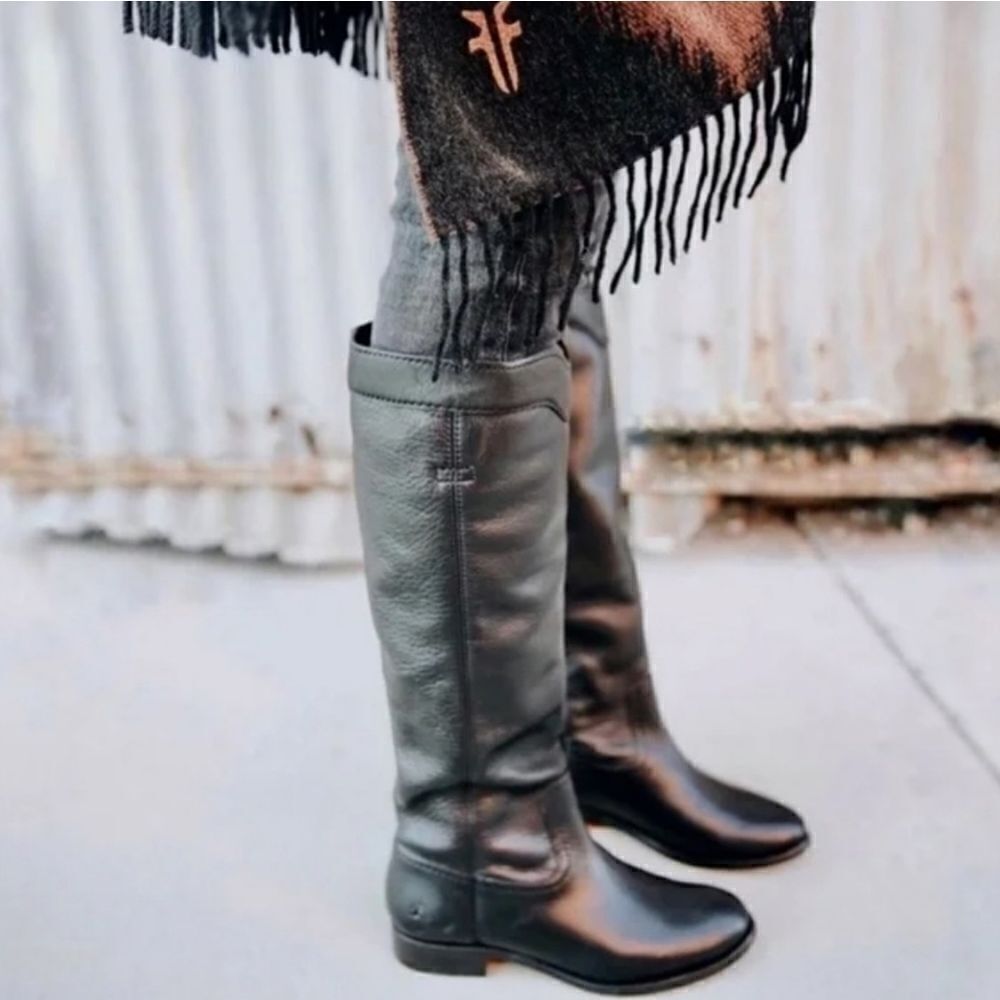 Frye Cora Roper Tall Black Riding Boots New Womens Size 6.5